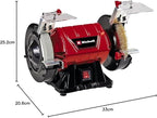 Einhell Doppelschleifer TC-BG 150 B (max. 350 W, Ø 150 mm Schleifscheibe, Funkenschutz, Formkorrekturen und Anschliffe, inkl. Grobschleifscheibe K36, Bürstenscheibe)
