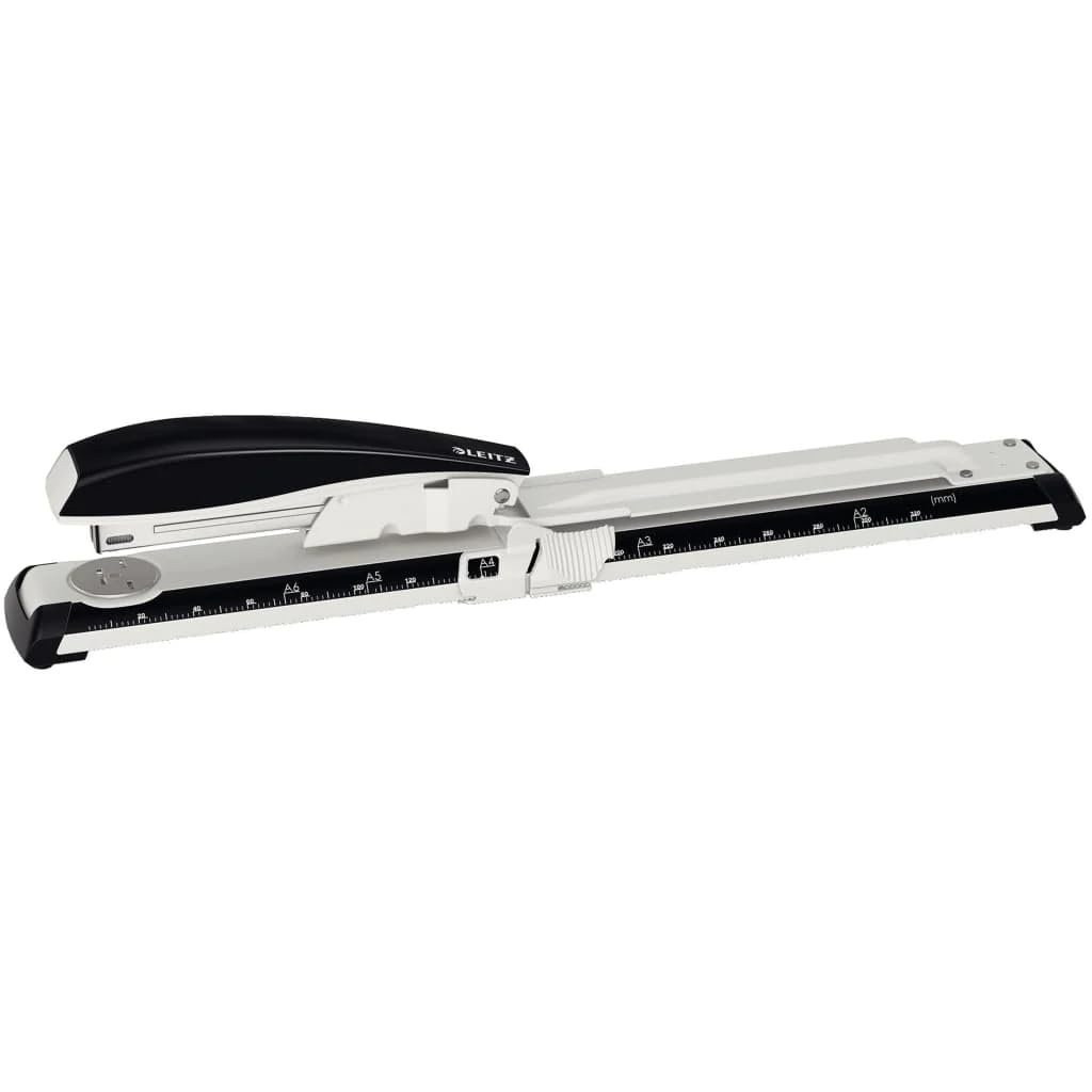 Leitz Langarm-Büroheftgerät aus Metall, Für 40 Blatt, Inkl. Heftklammern, Ergonomisches Design, Schwarz, NeXXt-Serie, 55600095