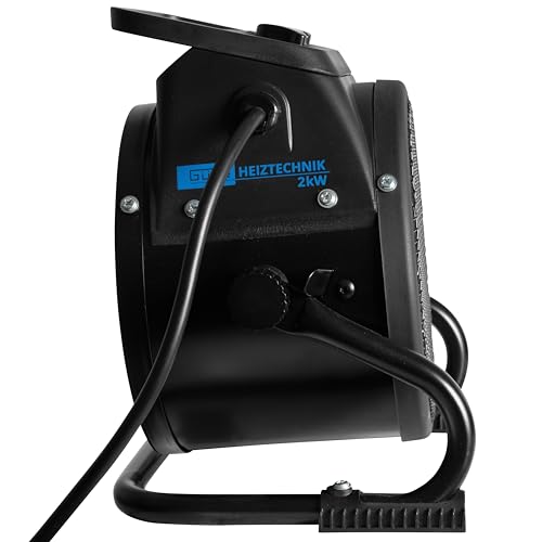 Güde Elektroheizer GEH 2000 P (2000 W, TÜV/GS, Heizstufen 1000/2000 W, Ventilatorfunktion, Gebläseleistung 197 m³/h, PTC-Keramik Heizelement, stufenloser Thermostat, Überhitzungsschutz, Tragegriff)