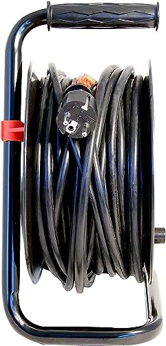 Kabeltrommel 25m, Kabelrolle mit 4 Steckdosen, H05VV-F 3G1,5mm2.