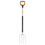 Fiskars Spatengabel für harte, steinige Böden, Mit 4 Zinken, Länge: 120 cm, Qualitätsstahl-Zinken/Glasfaserverstärkter Kunststoff-Stiel, Schwarz/Orange, Xact, 1070716