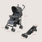 LIONELO Elia Buggy Klein Zusammenklappbar Kinderwagen Bis 15 Kg, Rücken Und Fußstützenverstellung Hinterradbremse, Moskitonetz, Einkaufskorb