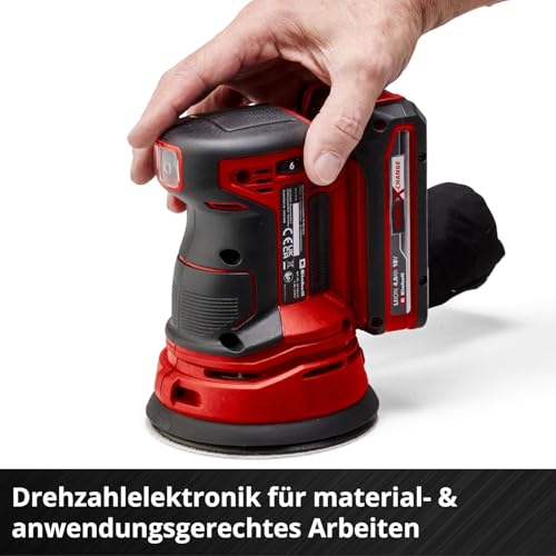 Einhell Akku-Exzenterschleifer TE-RS 18 Li-Solo Power X-Change (Lithium-Ionen, Drehzahl-Elektronik, Mikro-Kletthaftung, inkl. 1x Schleifpapier P80, ohne Akku und Ladegerät)