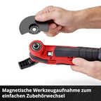 Einhell Akku Multifunktionswerkzeug Varrito Power X-Change (18 V, 22.000 Bis 40.000 Min-1, Drehzahl-Elektronik, Schnellspannverschluss, Magnetische Werkzeugaufnahme), Ohne Akku, Ladegerät und Koffer