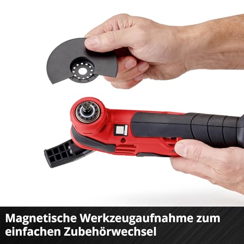 Einhell Akku Multifunktionswerkzeug Varrito Power X-Change (18 V, 22.000 Bis 40.000 Min-1, Drehzahl-Elektronik, Schnellspannverschluss, Magnetische Werkzeugaufnahme), Ohne Akku, Ladegerät und Koffer