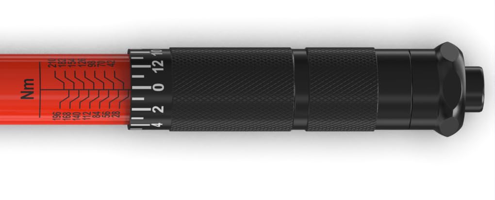 FAMEX 10886-3-RS Drehmomentschlüssel 1/2" (12,5mm) - 30-210 Nm - Schoneinsätze aus Chrom-Molybdän-Stahl - schlagfest - inkl. Verlängerung Adapter - für Auto, Motorrad, Van