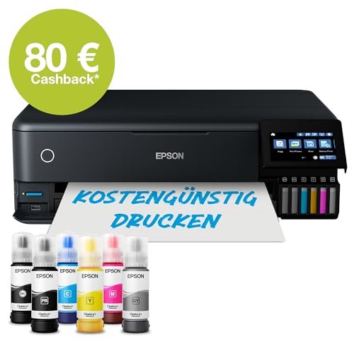 Epson EcoTank ET-8550 Fotodrucker für kreative Enthusiasten, ultrakomfortables A3+-Format, 6-Farb-Tinten, 5-Wege-Medienmanagement, Wi-Fi Direct und Ethernet, Touchscreen