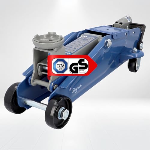 cartrend Hydraulischer Rangierwagenheber, Tragkraft bis 2t, 135-342 mm, Rangierheber für Auto und Kleintransporter, Wagenheber für Haus und Werkstatt, gefertigt aus Qualitätsstahl