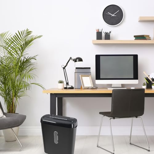 Hama Aktenvernichter Einzug Aktenvernichter professionell Home Office (Streifenschnitt, Schredder, elektrisch, 6 Blatt Papier, Reißwolf, 8 Liter Papierkorb, Sicherheitsstufe 2 DSGVO)