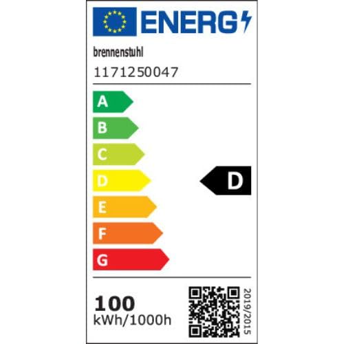 Brennenstuhl LED Baustrahler JARO 14060 M (100W, 11500lm, 6500K, IP65, 5m Kabel, dimmbar, LED Arbeitsstrahler mit Schnellspannverschluss)
