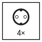 EMOS - Kabeltrommel 20m - 4 Schuko-Steckdosen - 230 V, 10 A, 2300 W - hochwertige PVC-Isolierung - H05VV-F3G 1,0 mm2 - Überhitzungsschutz, Spulenbremse - IP20 für Innen