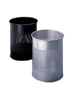Durable Papierkorb Metall rund 15 Liter, Perforation 165 mm, schwarz, 331001