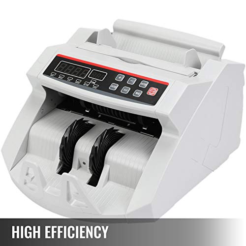 BuoQua Euro Geldzählmaschine mit Echtheitprüfung Banknotenzähler mit UV- und MG-Systeme Geldscheinzähler mit LED Display für Euro Doller Pound, bqp03ltu