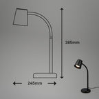 BRILONER – Nachttischlampe, Schreibtischlampe Schwenkbar, Tischlampe GU10 für Home Office mit Kabelschalter, Leselampe, Schwarz