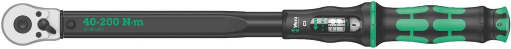 Wera 05075622001 Click-Torque C 3 Drehmomentschlüssel mit Umschaltknarre Schwarz, Grün, 1/2", 40 - 200 Nm