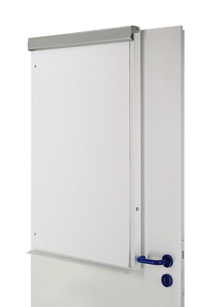 MAUL Flipchart MAULoffice 70 x 100 cm | Magnettafel für Wände und Türen | platzsparend im Büro | geeignet für Papier in verschiedenen Formaten | mit Ablage für Marker und Stifte | Silber