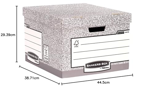 Bankers Box Archivbox mit FastFold System, groß, FSC, 10er-Packung, grau
