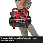 Einhell Akku-Kompressor TE-AC 36/150 Li OF-Solo Power X-Change (36 V, max. 8 bar, 6 l Tank, 150 l/min Ansaugleistung, Manometer, ölfrei, ohne Akku)