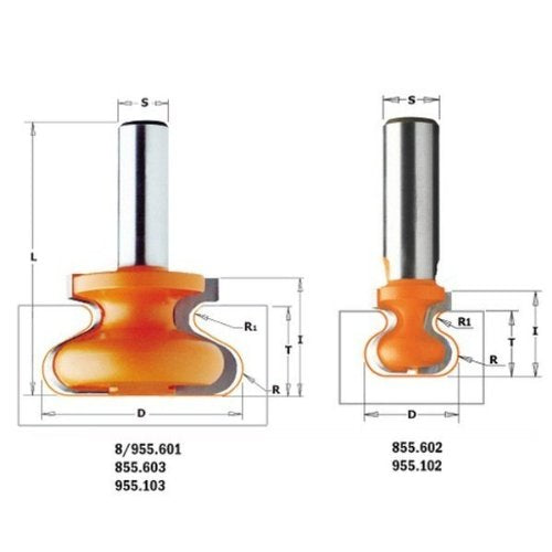 CMT Orange Tools 955.103.11 – Erdbeere für Griffe HW S 8 D 38,1 x 20,7 R6, Grigio/Arancio