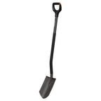 Fiskars Gärtnerspaten, Spitz, Spaten für harte, steinige Böden, Länge: 125 cm, Hochwertiger Borstahl, Grau/Schwarz, Ergonomic, 1070639