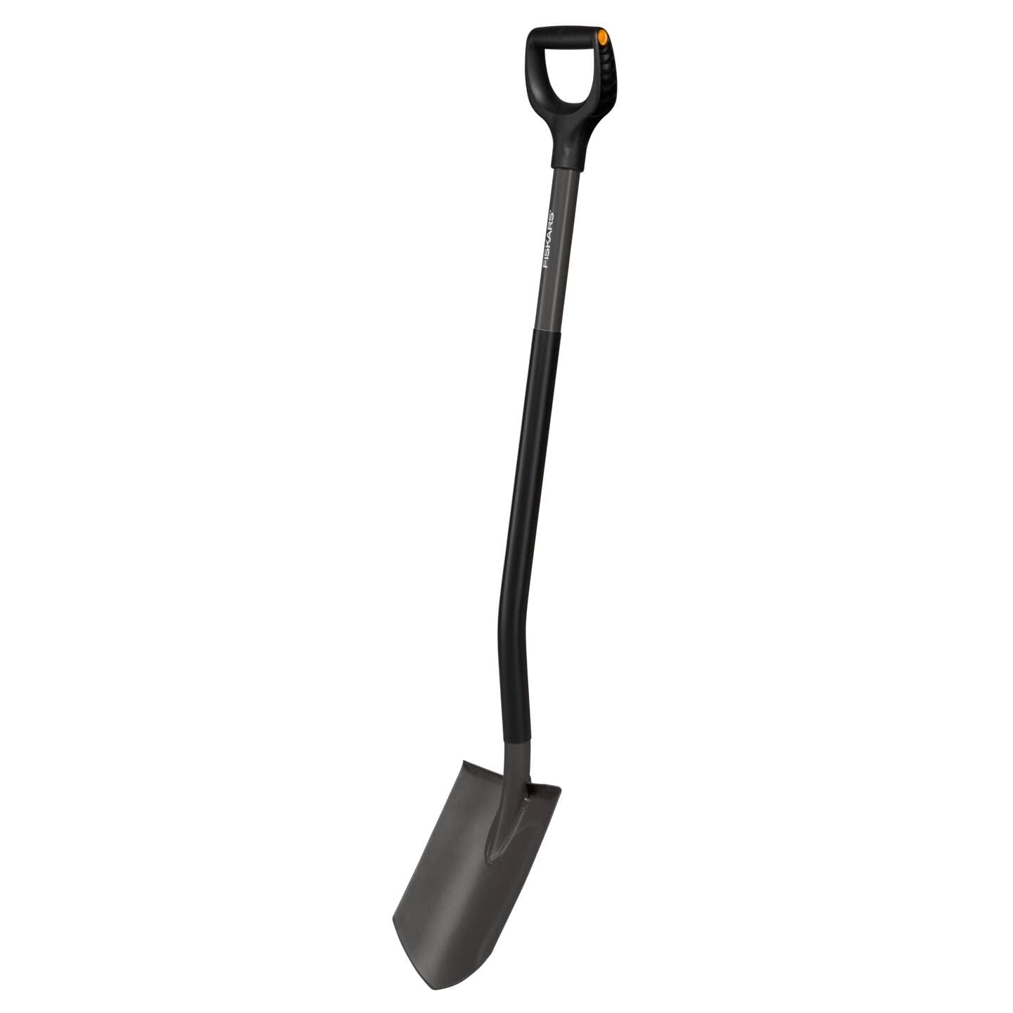 Fiskars Gärtnerspaten, Spitz, Spaten für harte, steinige Böden, Länge: 125 cm, Hochwertiger Borstahl, Grau/Schwarz, Ergonomic, 1070639