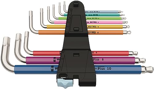Wera 05022669001 3950/9 Hex-Plus Multicolour Stainless 1 Winkelschlüsselsatz, metrisch, Edelstahl, 9-teilig