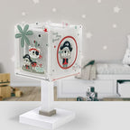 Dalber Kinder Tischlampe Nachttischlampe Piraten The Pirates Tiere, Grau, 14 x 14 x 29 cm