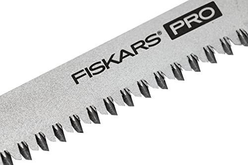 Fiskars Pro Kompakte Klappsäge, Inkl. 2 Sägeblättern, Sägeblattlänge: 15 cm, 13 TPI und 24 TPI, Schwarz/Orange, PowerTooth, 1062934