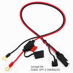 GTIWUNG 2 Stück 2ft SAE Anschluss Kabel mit 10A Sicherung Batterieladekabel für Auto Batterieladung