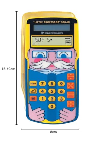 Texas Instruments Little Professor Rechentrainer (für Vor- und Grundschule, Solarbetrieben, mit 80.000 Rechenaufgaben) gelb-blau