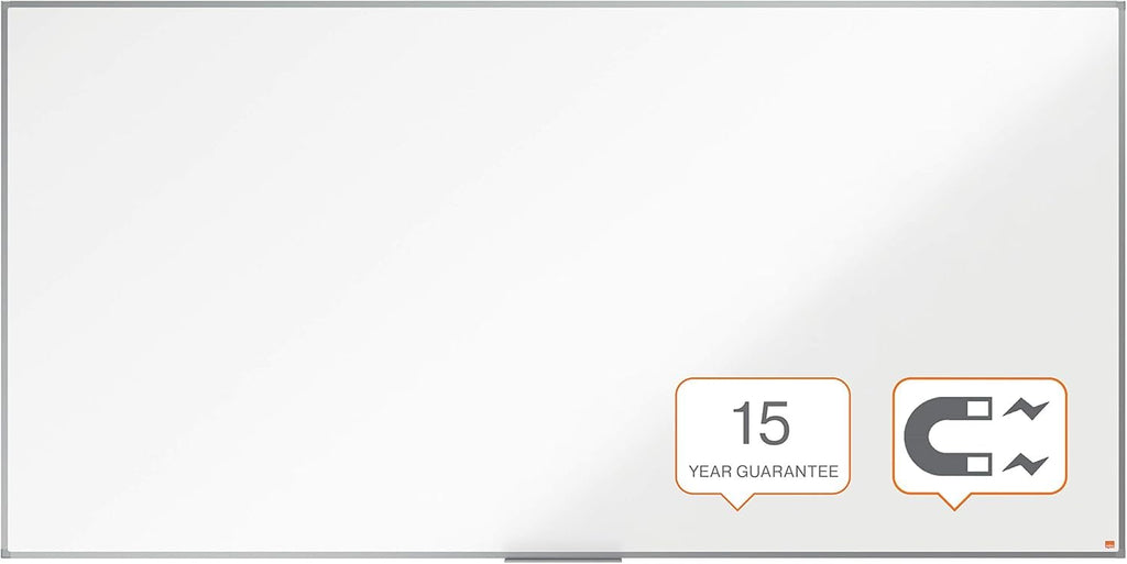 Nobo Amazon Exclusive Stahl-Magnettafel 240 x 120 cm – Trocken abwischbare Memotafel mit Aluminiumrahmen und Stifthalter, magnetische Wandtafel für Büro, Zuhause, Klassenzimmer