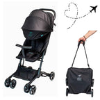 Urban Kanga Bandicoot Reisebuggy fürs Flugzeug-Handgepäck – Ultraleichter, Kompakt Zusammenklappbarer Buggy bis 22 kg mit Schultergurt & Abdeckung (Midnight Black)