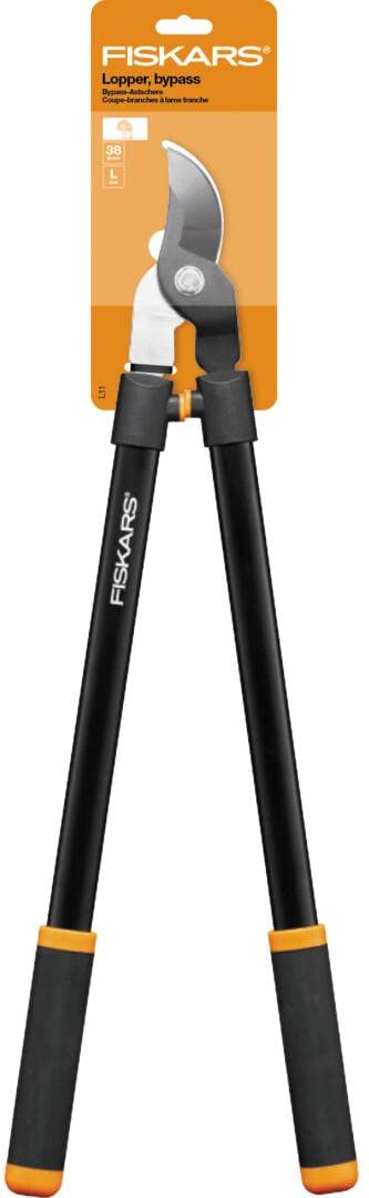 Fiskars Bypass-Astschere für frisches Holz, Antihaftbeschichtet, Gehärteter Präzisionsstahl, Länge: 81 cm, Schwarz, L11, 1027541