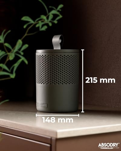 AbsoDry Luftentfeuchter ohne Strom bis 25m² - Inklusive Nachfüllpack - Aus recyceltem Kunststoff - Raumentfeuchter für Wohnzimmer, Badezimmer, Keller - Entfeuchter Wohnung - Dehumidifier - Grau