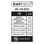 Rapesco 1307 ECO HD-100 Hochleistungsheftgerät und 2000 Heftklammern des Typs 923/10mm, 100 Blatt Heftleistung, Schwarz