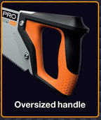 Fiskars Pro Handsäge für Holz, Laminat und PVC, Sägeblattlänge: 50 cm, 9 TPI, Schwarz/Orange, PowerTooth, 1062919