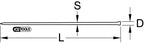 KS Tools 156.0595 Nageleisen, 8-kant, 1500mm, Rot