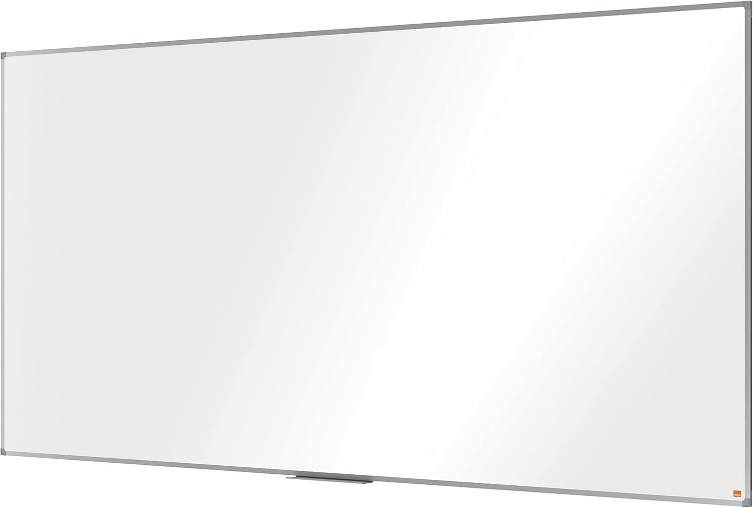 Nobo Amazon Exclusive Stahl-Magnettafel 240 x 120 cm – Trocken abwischbare Memotafel mit Aluminiumrahmen und Stifthalter, magnetische Wandtafel für Büro, Zuhause, Klassenzimmer