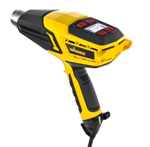 WAGNER Heißluftpistole FURNO 750 - Max.630°C, 2000 W, Ergonomischer Handgriff inkl. Abstrahl-, Reflektor-, Zentrier-, Breitstrahldüse, Farbschaber und LCD-Anzeige