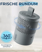 AbsoDry Luftentfeuchter ohne Strom bis 25m² - Inklusive Nachfüllpack - Aus recyceltem Kunststoff - Raumentfeuchter für Wohnzimmer, Badezimmer, Keller - Entfeuchter Wohnung - Dehumidifier - Grau