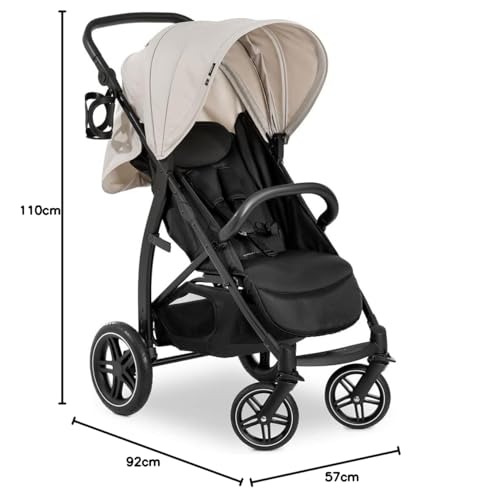 hauck Rapid 4D, Beige - Kinderwagen mit Pannensicheren Gummiräder - ab Geburt bis 22 kg - mit Liegefunktion, UPF 50+, Schnell Klappbar, Becherhalter, Höhenverstellbar