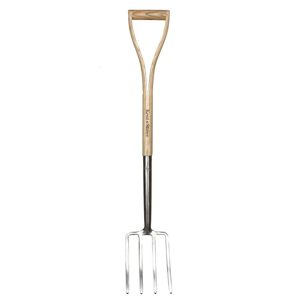 Kent & Stowe Kinder-Spatengabel – leichte Gartenforke für Kinder aus Edelstahl, kleine Heugabel mit Stiel aus Eschenholz, Länge: 71 cm