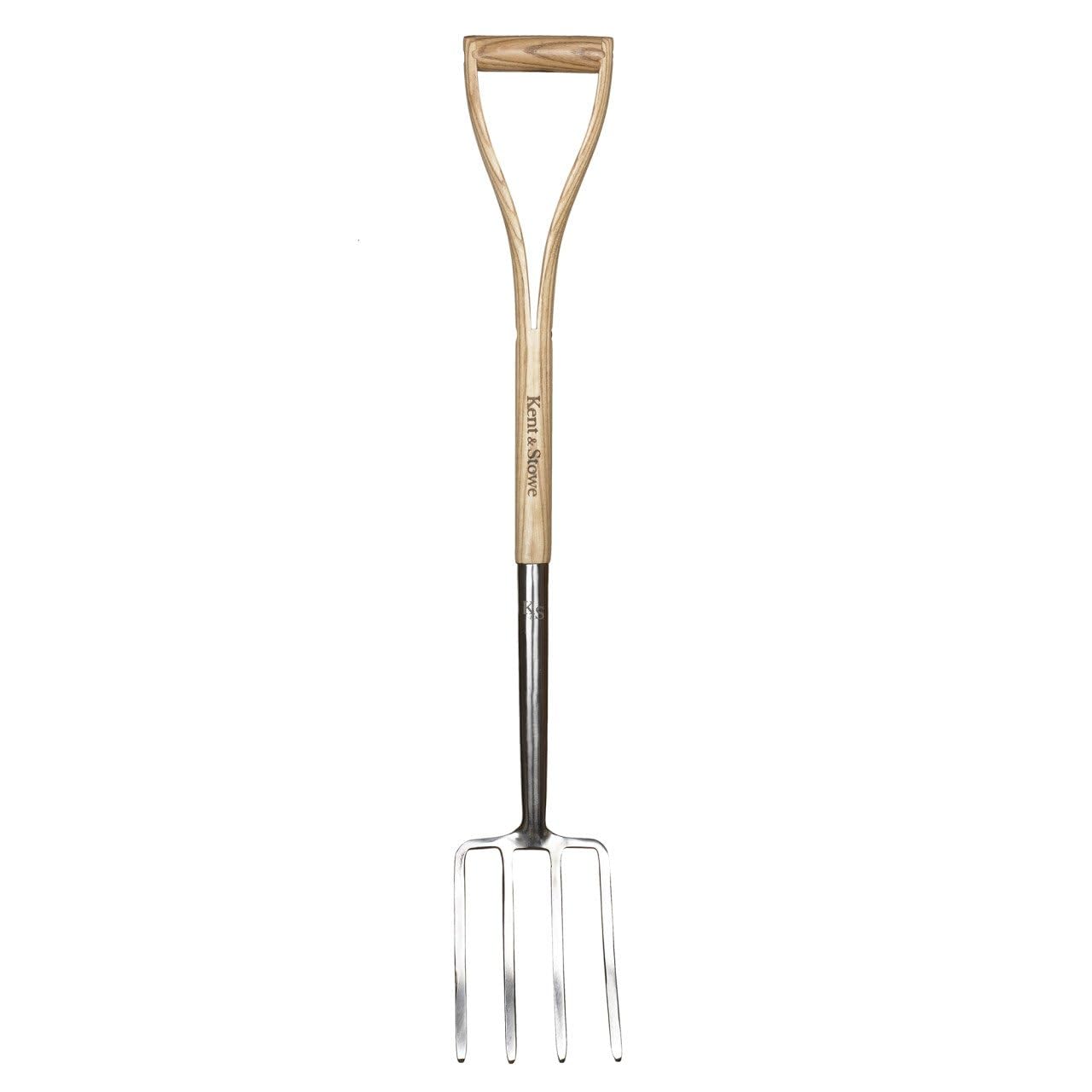 Kent & Stowe Kinder-Spatengabel – leichte Gartenforke für Kinder aus Edelstahl, kleine Heugabel mit Stiel aus Eschenholz, Länge: 71 cm
