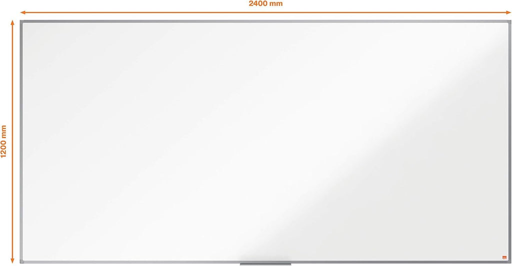 Nobo Amazon Exclusive Stahl-Magnettafel 240 x 120 cm – Trocken abwischbare Memotafel mit Aluminiumrahmen und Stifthalter, magnetische Wandtafel für Büro, Zuhause, Klassenzimmer