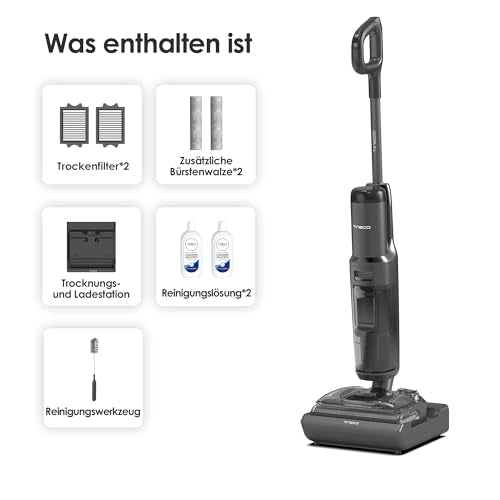 Tineco Floor ONE S7 Stretch Ultra Nass Trockensauger, 180° Lay-Flat Nasssauger, 85°C 5 Min Flashdry-Selbstreinige, 50 Min Laufzeit, DualBlock Anti-Tangle, Beide Kantenreinigen, Reinigen unter Möbeln
