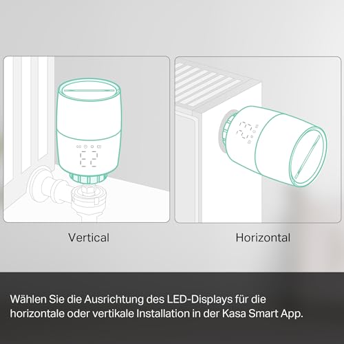 TP-Link smartes Heizkörperthermostat - Erweiterungseinheit, benötigt Kasa Hub, Heizungssteuerung (Kasa App, Zeitpläne, Geofencing, Fensteröffnungserkennung), Matter, Alexa, Apple Home