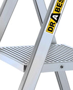 DRABEST Trittleiter klappbar Aluleiter 5 Stufen Stufenleiter Haushaltsleiter Belastbar bis 125 kg Stehleiter kostenloser Haken