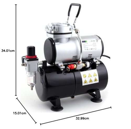 Fengda FD-186 Airbrush Kompressor mit Lufttank/Mächtig Luftstrom und Luftdruck/Druckbehälter/ 4 bar/Auto Stop