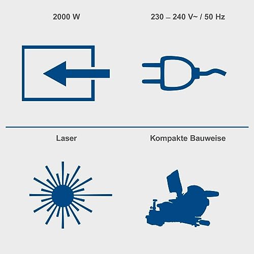 Scheppach Kappzugsäge HM216 Kappsäge Gehrungssäge mit Laser | Sägeblatt Ø 216mm | 2000W Leistung | Drehtisch mit Schnellarretierung | inkl. 2 Sägeblatt (HM216)