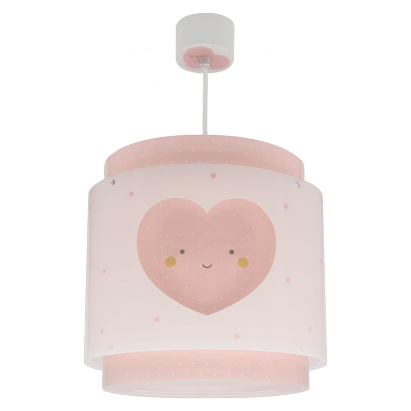 Dalber Lampe kinderzimmer, kinderlampe Pendelleuchte Hängelampe, Deckenleuchte Kinder, Deckenlampe kinderzimmer Baby Dreams Herz Rosa, 76012S, E27